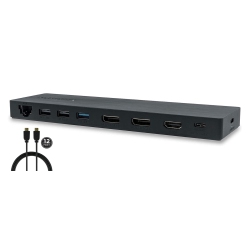 VISIONTEK Vt2000 Dock USB-C Mst 3X Monitor Docking Station - 2X Dispayport, 1X HDMI, 4X USB Ports, Audio, Ethernet, Sd Reader for Windows.bundled \w