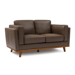 VALENCIA Artisan Top Grain Leather Loveseat, Chocolate