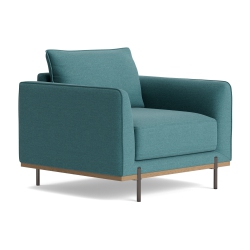 VALENCIA Weaved Fabric Accent Chair, Aqua In Azure