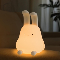 YOULIGHTS Cute Bunny Lamp, Kawaii Led Desk Decor Nightlight \w Phone Stand Feature, Super Squishy Silicone Portable Light \w Timer, Xmas Birthday