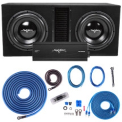 SKAR AUDIO Bndle-Evl-2X12D4 Dual 12" 2500W Rms Evl Series Complete Subwoofer Package With Vented Enclosure And Amplifier