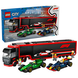 LEGO City: F1 Truck with RB20 & AMR24 F1 Cars - 1086 Pieces (60445)