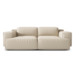 VALENCIA Valentina Leather Loveseat Recliner Sofa In Beige