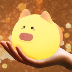YOULIGHTS Piggy Silicone Night Light for Kids, Rechargeable Led Touch Cute Lamp, 3 Modes Squishy Piggy Night Lamp, for Nursery Baby Room, Nice Gifts