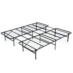 COSTWAY Queen/ King Folding Metal Platform Bed Frame 13 Inch Mattress Foundation 660 Lbs