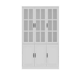 FAMAPY Tall Bookcase With Glass Doors, Adjustable Shelves, And Spacious Storage for Your Home Library Or Study (47.2" W X 15.7" D X 78.7" H)