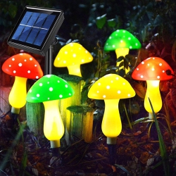 YOULIGHTS Upgraded Outdoor Solar Garden Mushroom Lights(6 Mushrooms Lamps), 8 Modes Outside Waterproof Solar Powered Garden, Yard, Lawn, Pathway