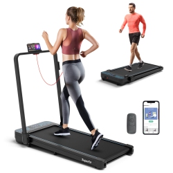 COSTWAY Superfit 2 In 1 Folding Treadmill Walking Pad With Remote & App Control And Led Display