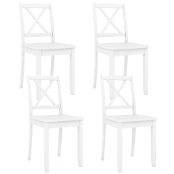 GYMAX Dining Chair Set Of 4 Kitchen Side Chairs W/ Rubber Wood Legs & Cross Back