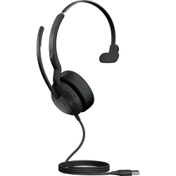 JABRA - Evolve2 50 On-Ear Noise Cancelling Bluetooth Headset With Mic - (25089-889-999) In Black