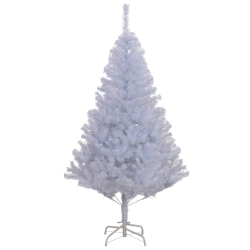 HOMCOM 5Ft Artificial Christmas Tree With 536 Branch Tips And Metal Stand, Xmas Tree for Home Indoor Holiday In White