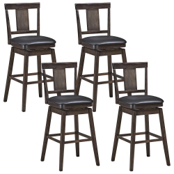 COSTWAY Set Of 4 Swivel Bar Stool 29 Inch Upholstered Seat Bar Chair Counter Kitchen Pub
