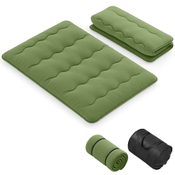 COSTWAY Full Futon Mattress Japanese Floor Pad Washable Cover Carry Bag In Green