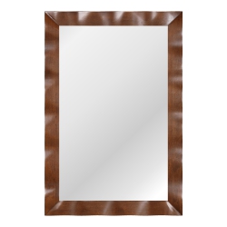 GYMAX 42" X 28" Farmhouse Wall Mirror W/solid Wood Frame Rubber Wood Rustic Style