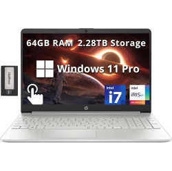 HP 15.6" Fhd Touchscreen Laptop, Intel I7-1255U, 2.28Tb Storage(2Tb SSD +288GB Docking Station Set), 64GB Ddr4 Ram, Intel Iris Xe Graphics, HD