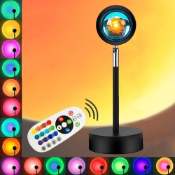 YOULIGHTS Sunset Lamp Projection, Sunset Night Light Rainbow Projector 180° 16 Color Changing 4 Modes, Vlog, Photography, Decorative, Party Decor