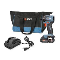 SENIX X2 20V Max 1/4-Inch Cordless Impact Driver – Brushless, 130 Ft-Lbs Torque, 4-Speed, Led Light, Belt Clip, Includes 2.0 Ah Battery, Charger