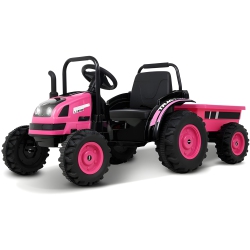 ZOOM BUGGEEZ 2024 Hl338 6V Kids Electric Ride On Tractor With Detachable Wagon - In Pink