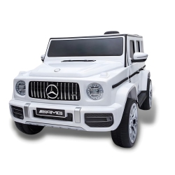 ZOOM BUGGEEZ Licensed Mercedes-Benz Amg G63 S306 12V Kids Ride On Car G Wagon - In White