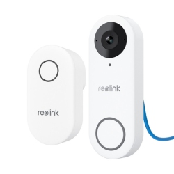 REOLINK Smart Wired Doorbell With Chime, 2K HD Video, Power Over Ethernet, Person Detection, Works With Nvrs In White