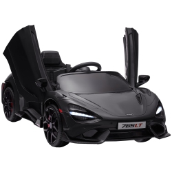 QABA Luxury 12V Ride On Car, Mclaren 765Lt Licensed Electric Car for Kids \w Scissor Doors, Transport Wheels, Remote Control, Slow Start, Battery