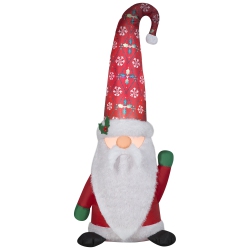 GEMMY Industries Airblown® Inflatable-Mixed Media-Christmas Damask Tomten W/curved Hat 60