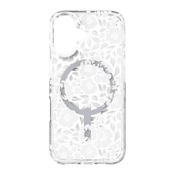 ZAGG Milan Snap Iphone 16 Fitted Hard Shell Case - Translucent/white (Floral White) In Multicolor