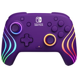 Manette De Jeu Sans Fil Afterglow Wave Rvb De Pdp Pour Switch - Violet
