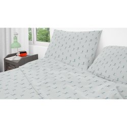 COTTON HOUSE - Flannel Sheet Set, 100% Cotton, Twin Size, Skier Design