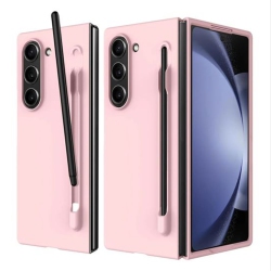 SUPERSHIELD for Samsung Galaxy Z Fold 5 Slim Matte PC Shockproof Phone Cases With S Pen - In Pink