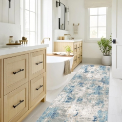 NIERBO 2' X 8' Laundry Room Rug Runner, Hallway Runner Rugs, Kitchen Runner Rug, Washable Runner Rug, Modern Abstract Soft Carpet Runner for Bathroom