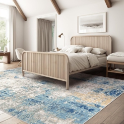 NIERBO 5' X 8' Washable Bedroom Rug Indoor Non-Slip, Modern Abstract Area Rug, Washable Bathroom Carpet for Front Door Entrance Kitchen Laundry Room