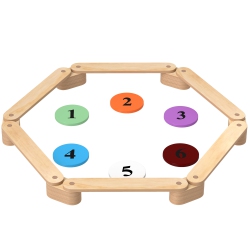 QABA Wooden Balance Beam for Kids, 6 PCs Balance Board for Indoor Outdoor, Toddler Montessori Balance Beam Toys, Gymnastics Obstacle Course For