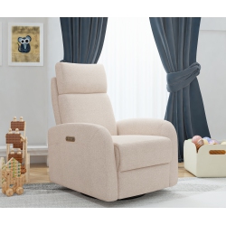 LIL ANGELS FURNITURE L'il Angels Serena Triple Power Glider, Fully Adjustable Recliner With Headrest, Lumbar Support, And USB Charging- In Sand