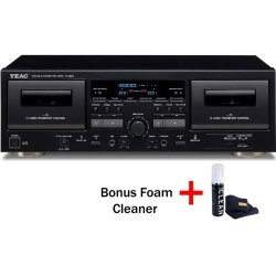 TEAC W-1200 Dual Cassette Deck With Recorder/USB/pitch/karaoke-Mic-In And Remote (Bonus Gadget Cleaner Included)