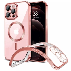 CSMART [Cs] Hybrid Tpu Magnetic Magsafe Case Back Cover for Iphone 16 Pro Max, Rose In Gold