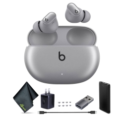 Beats Studio Buds+ Noise Canceling True Wireless In-Ear Headphones with Power Bank Bundle (Silver)