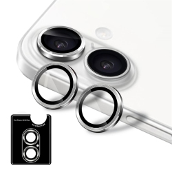 UOLO [Shield] Iphone 16/16 Plus Camera Lens Glass, Iphone 16/16 Plus Camera Lens Screen Protector (Limited Lifetime Warranty) - In Silver