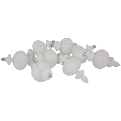 NORTHLIGHT 8-Count Shatterproof Finial Christmas Ornaments, 6" In White