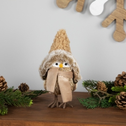 NORTHLIGHT Woodland Bird In Winter Hat Christmas Figurine - 8