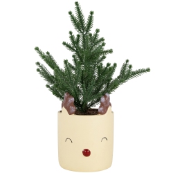 NORTHLIGHT Mini Artificial Christmas Tree In Reindeer - 14.25" - Unlit