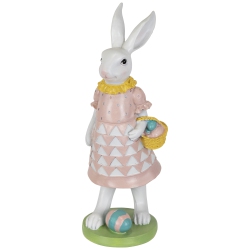 NORTHLIGHT Girl Bunny With Easter Basket Outdoor Garden Statue - 12
