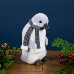 NORTHLIGHT Penguin In Winter Scarf Christmas Figurine - 7.5