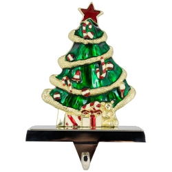 NORTHLIGHT Decorated Christmas Tree Metal Stocking Holder - 6