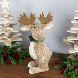 NORTHLIGHT Woodland Standing Moose Christmas Figure - 14