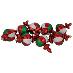 NORTHLIGHT 8Ct Traditional Colors Shatterproof Finial Christmas Ornaments, 6