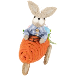 NORTHLIGHT Boy Bunny With Carrot Car Easter Decoration - 13