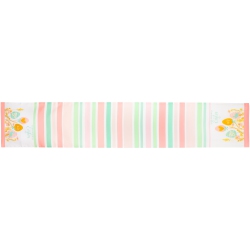 NORTHLIGHT Striped Pastel Happy Easter Table Runner - 72" - Pink And In Green