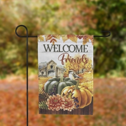 NORTHLIGHT Welcome Friends Fall Harvest Outdoor Garden Flag - 18" X 12.5