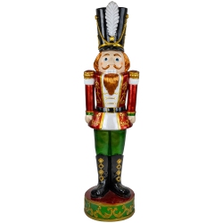 NORTHLIGHT Commercial Christmas Nutcracker Soldier With Decorative Base - 5.25' - And Green In Red